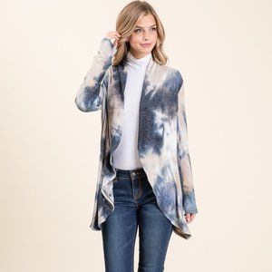 ✨TIE DYE BRUSHED HACCI LONG SLEEVE OPEN CARDIGAN